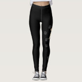 Yellow Labrador Retriever cartoon Dog & Paws Black Leggings (Voorkant)