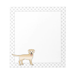 Yellow Labrador Retriever Cartoon Dog & Paws Notitieblok