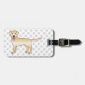 Yellow Labrador Retriever cartoon Dog & Text Bagagelabel (Voorkant horizontaal)