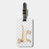 Yellow Labrador Retriever cartoon Dog & Text Bagagelabel (Voorkant verticaal)