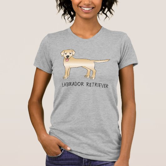 Yellow Labrador Retriever cartoon Dog & Text T-shirt (Voorkant)