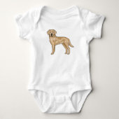 Yellow Labrador Retriever Cartoon Lab Hond Pup Romper (Voorkant)