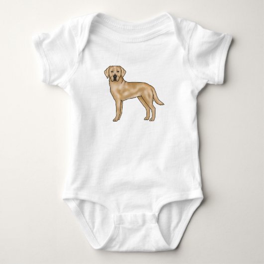 Yellow Labrador Retriever Cartoon Lab Hond Pup Romper (Voorkant)