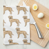 Yellow Labrador Retriever Cartoon Lab Hondenpatroo Theedoek (Quarter Fold)