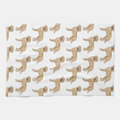 Yellow Labrador Retriever Cartoon Lab Hondenpatroo Theedoek (Horizontaal)