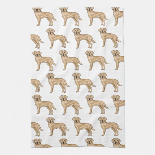 Yellow Labrador Retriever Cartoon Lab Hondenpatroo Theedoek (Verticaal)