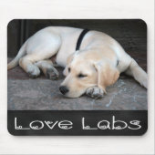 Yellow Labrador Retriever Chalkboard Mousepad Muismat (Voorkant)