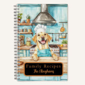 Yellow Labrador Retriever Chef Spiral Recipe Book Notitieboek (Voorkant)