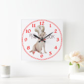 Yellow Labrador Retriever Chef Vierkante Klok (Huis)