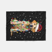 Yellow Labrador Retriever Christmas Tree Light Paj Fleece Deken (Voorkant (Horizontaal))