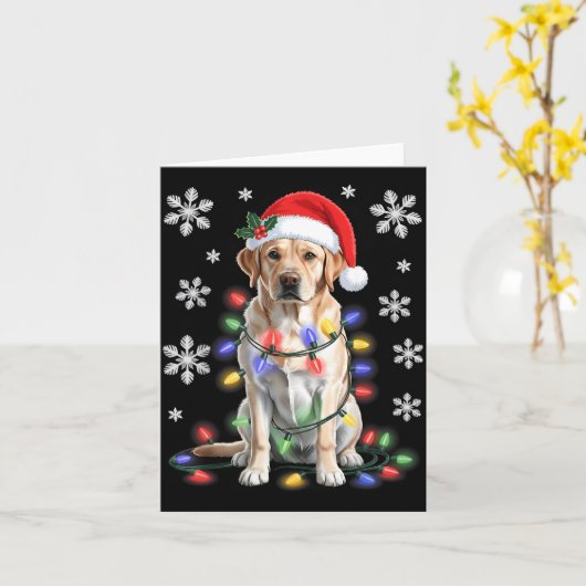 Yellow Labrador Retriever Christmas Tree Light Paj Kaart (Gele Bloem)