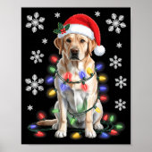 Yellow Labrador Retriever Christmas Tree Light Paj Poster (Voorkant)
