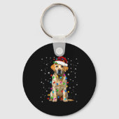 Yellow Labrador Retriever Christmas Tree Light Paj Sleutelhanger (Voorkant)