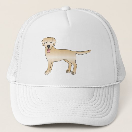 Yellow Labrador Retriever Cute Cartoon Dog Trucker Pet (Voorkant)