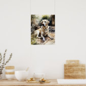 Yellow Labrador Retriever Dog Art Print Poster (Keuken)