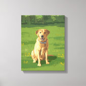Yellow Labrador Retriever Dog Canvas Afdruk (Voorkant)