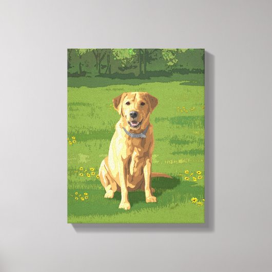 Yellow Labrador Retriever Dog Canvas Afdruk (Voorkant)
