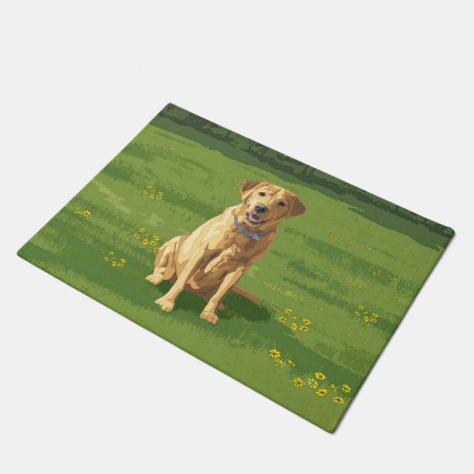 Yellow Labrador Retriever Dog Deurmat (Schuin)
