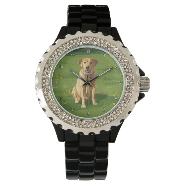 Yellow Labrador Retriever Dog Horloge (Voorkant)