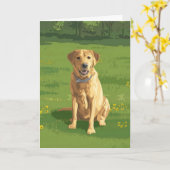Yellow Labrador Retriever Dog Kaart (Gele Bloem)