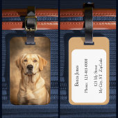 Yellow Labrador Retriever Dog Lab Bagagelabel