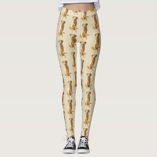 Yellow Labrador Retriever Dog Leggings (Voorkant)