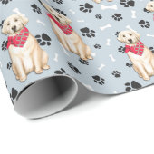 Yellow Labrador Retriever Dog Paw Print Cadeaupapier (Rol Hoek)