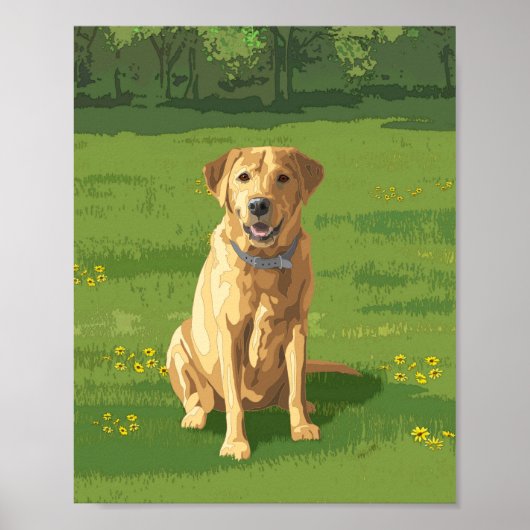 Yellow Labrador Retriever Dog Poster (Voorkant)