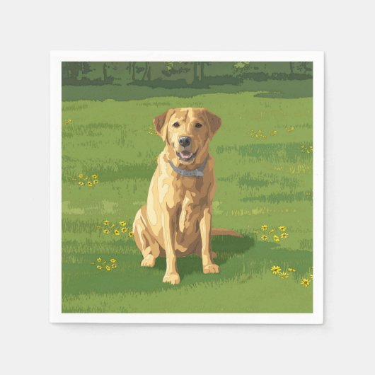 Yellow Labrador Retriever Dog Servet (Voorkant)