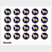 Yellow Labrador Retriever Dog Silhouette Ronde Sticker (Vel)