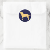 Yellow Labrador Retriever Dog Silhouette Ronde Sticker (Tas)