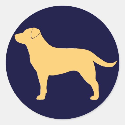 Yellow Labrador Retriever Dog Silhouette Ronde Sticker (Voorkant)