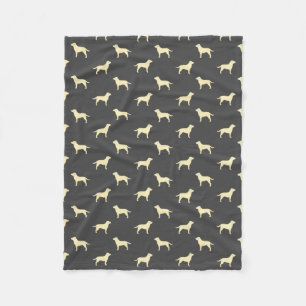 Yellow Labrador Retriever Dog Silhouettes Patroon Fleece Deken