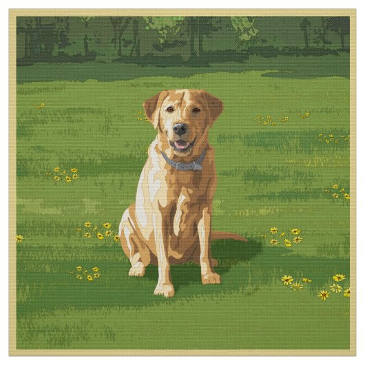 Yellow Labrador Retriever Dog Stof (Swatch)