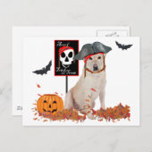 Yellow Labrador Retriever Halloween Briefkaart (Voorkant / Achterkant)