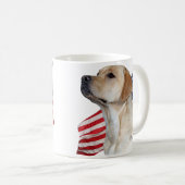 Yellow Labrador Retriever head and American Flag Koffiemok (Voorkant rechts)