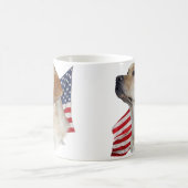Yellow Labrador Retriever head and American Flag Koffiemok (Center)