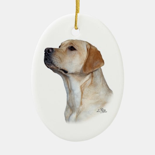 Yellow Labrador Retriever head ornament (Voorkant)