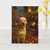 Yellow Labrador Retriever Holiday  Kaart (Gele Bloem)