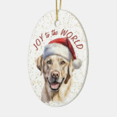 Yellow Labrador Retriever Hondenvreugde aan de wer Keramisch Ornament (Links)