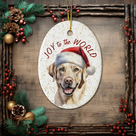 Yellow Labrador Retriever Hondenvreugde aan de wer Keramisch Ornament