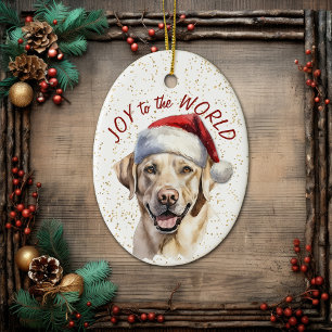 Yellow Labrador Retriever Hondenvreugde aan de wer Keramisch Ornament
