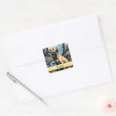  Yellow Labrador Retriever in Natuur Vierkante Sticker (Envelop)