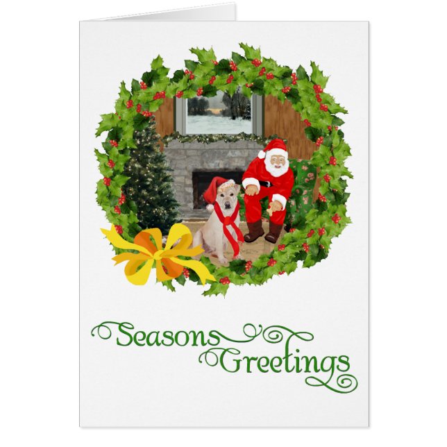 Yellow Labrador Retriever kerst (Voorkant)