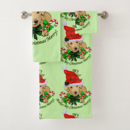 Yellow Labrador Retriever kerst Bad Handdoek