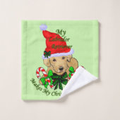 Yellow Labrador Retriever kerst Bad Handdoek (Wasdoekje)
