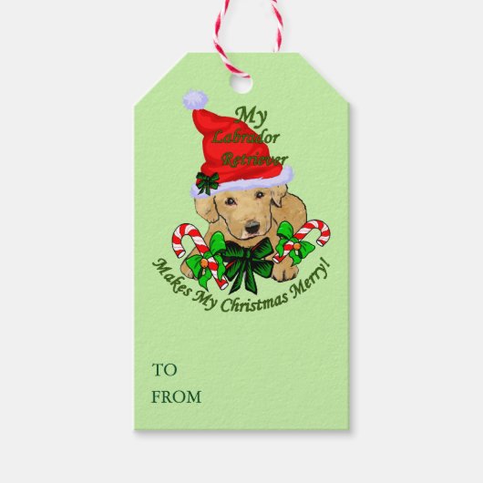 Yellow Labrador Retriever kerst Cadeaulabel (Voorkant)