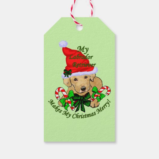 Yellow Labrador Retriever kerst Cadeaulabel (Achterkant)