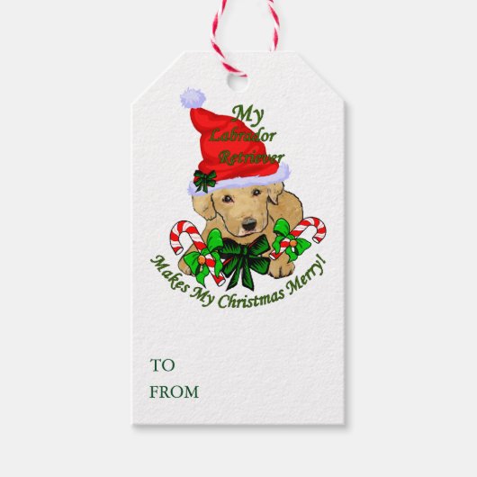 Yellow Labrador Retriever kerst Cadeaulabel (Voorkant)