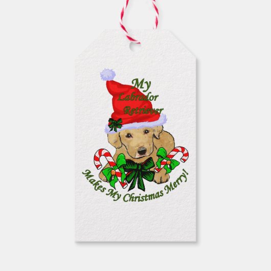 Yellow Labrador Retriever kerst Cadeaulabel (Achterkant)
